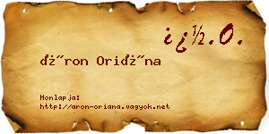 Áron Oriána névjegykártya